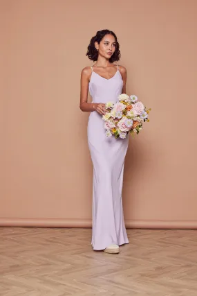 Stella Satin Slip Dress - Lilac