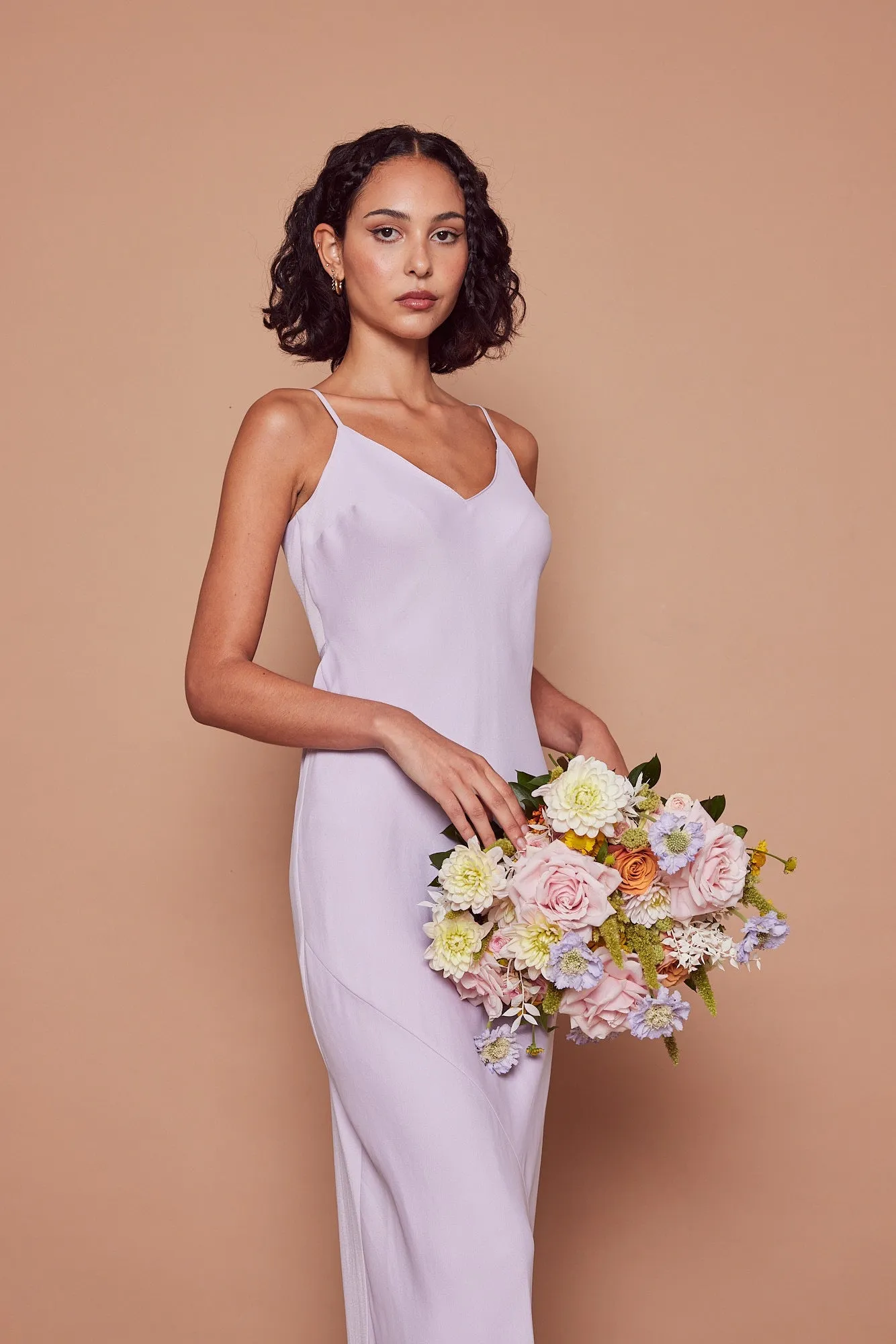 Stella Satin Slip Dress - Lilac