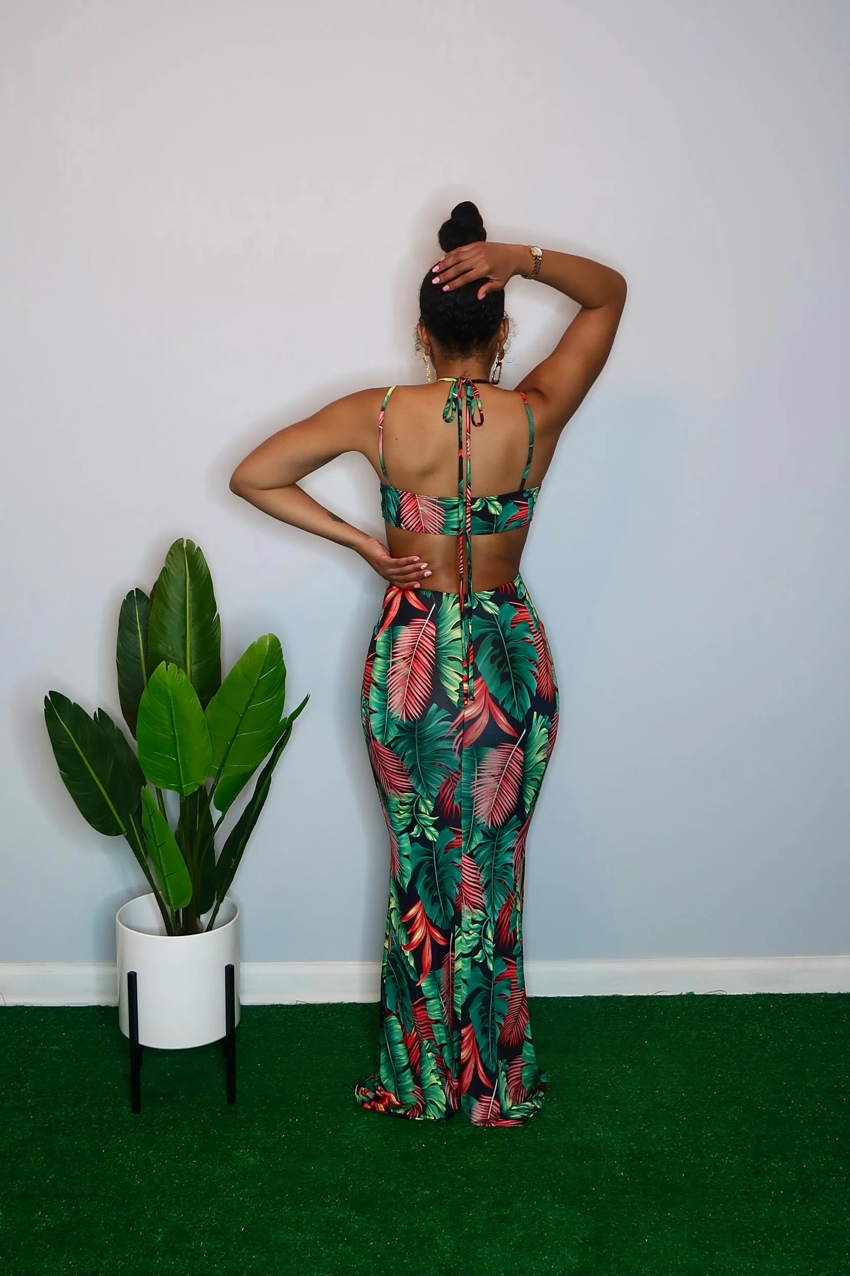Summer Muse Cutout Floral Maxi