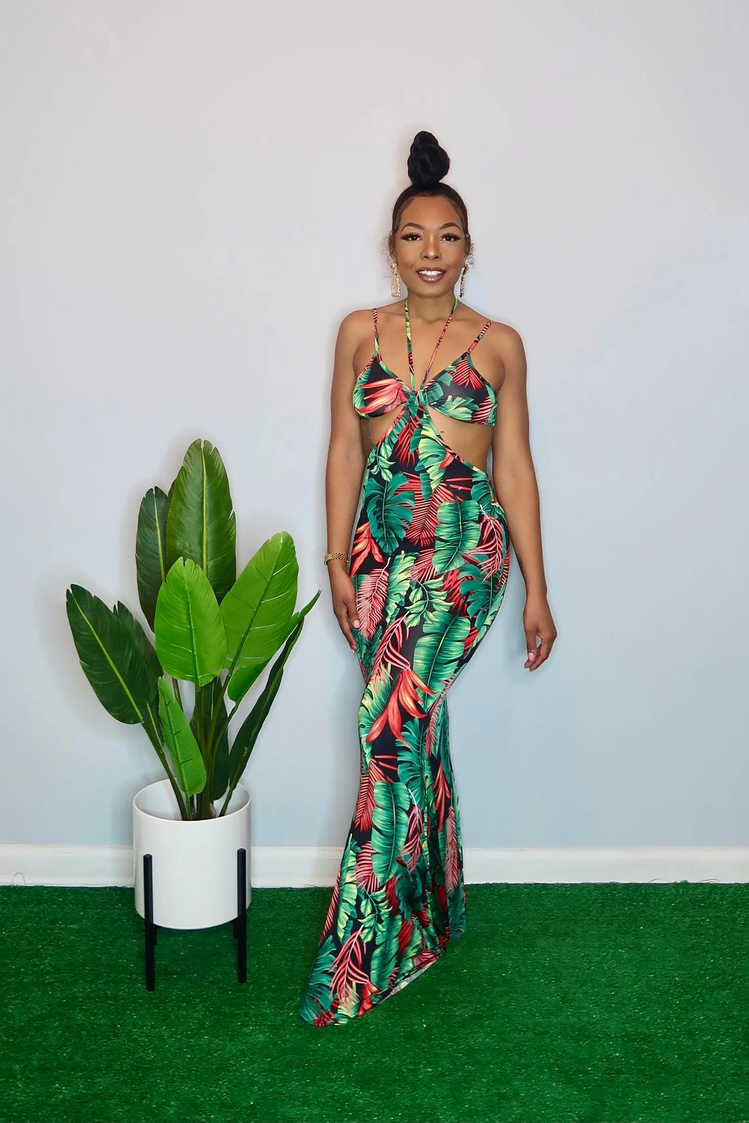 Summer Muse Cutout Floral Maxi