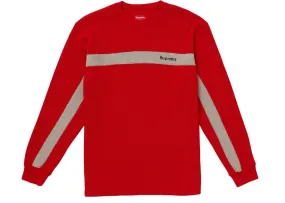 Supreme Panel Stripe Waffle Thermal Red