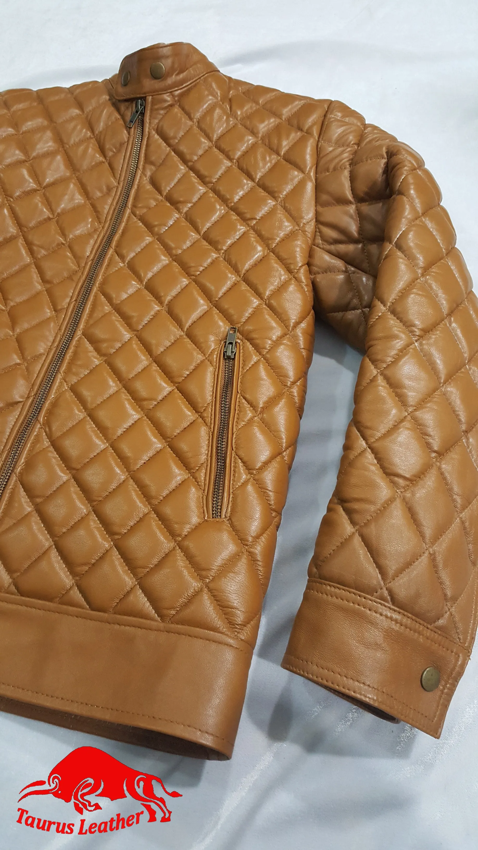 TAURUS LEATHER Quilted Sheep Leather Tank Color Jacket