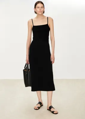 The Knitted Slip Dress in Black