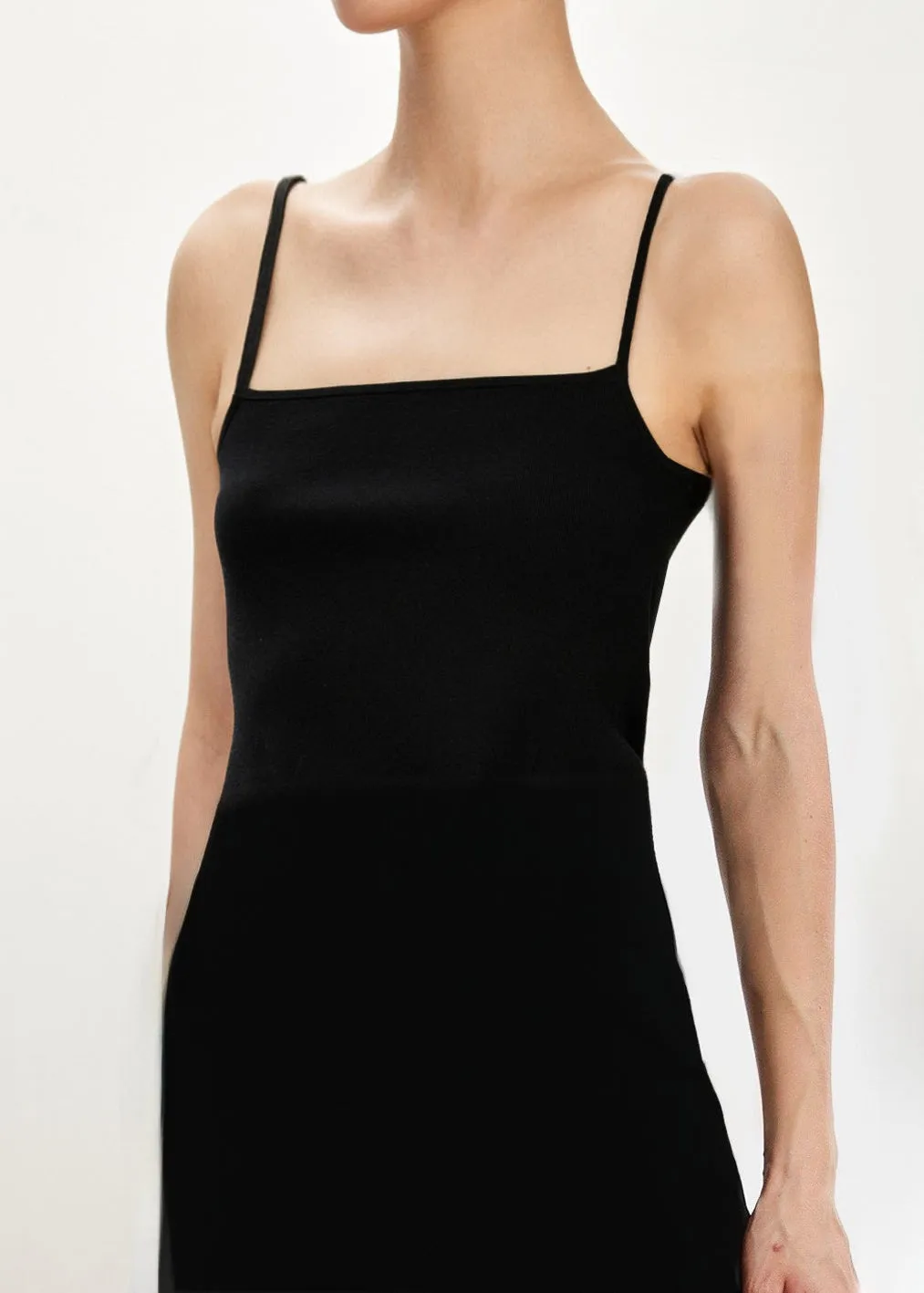 The Knitted Slip Dress in Black