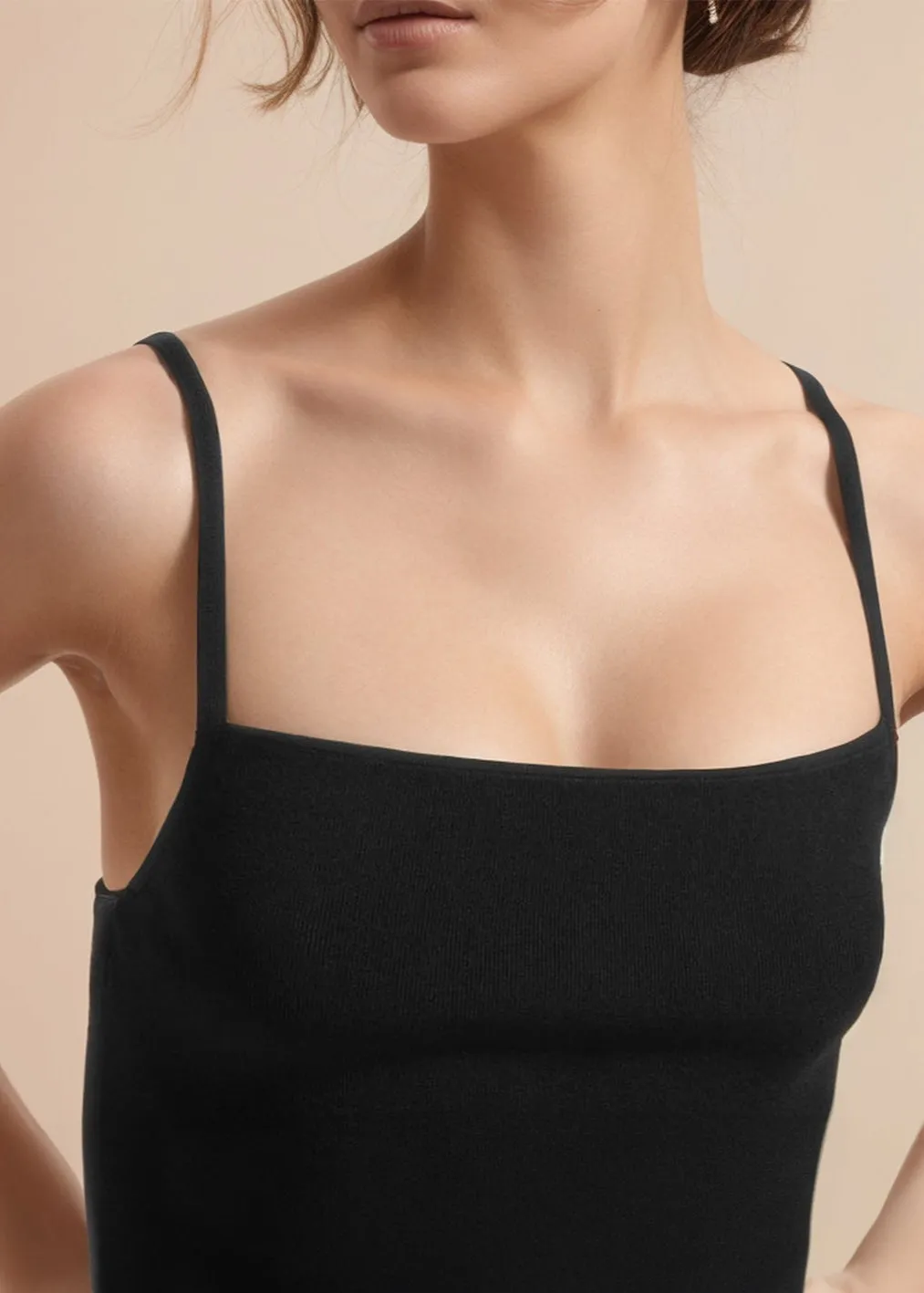 The Knitted Slip Dress in Black