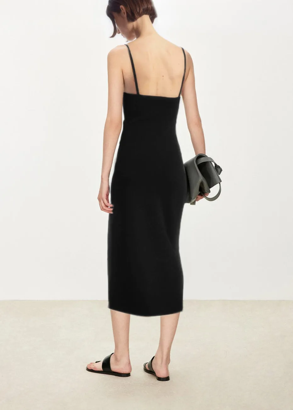 The Knitted Slip Dress in Black