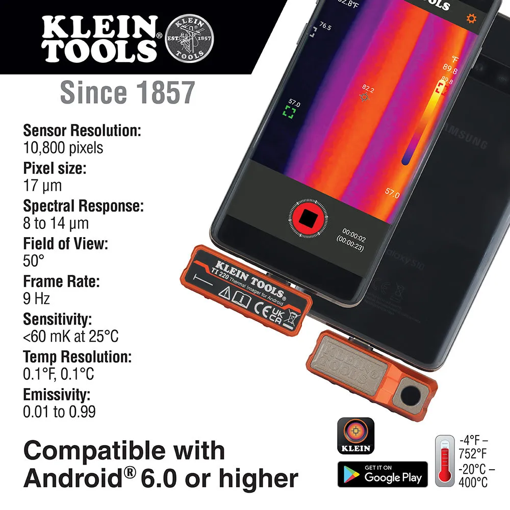 Thermal Imager - Klein Tools Thermal Imager for Android® Devices, TI220