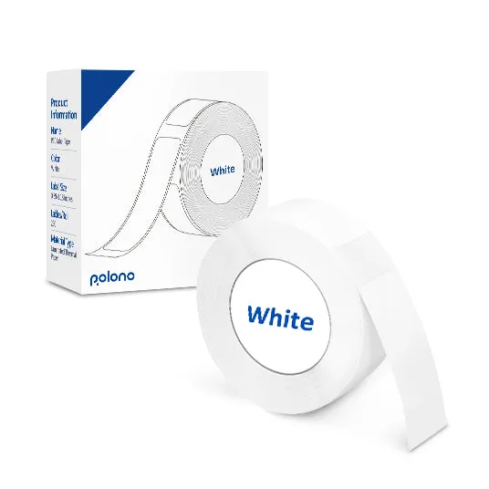 Thermal Label Tape Reel 0.59"×1.18" Waterproof Tear-Resistant Sticker Labels Replacement for Polono P10 Label Maker, 230 Labels/Reel (White)