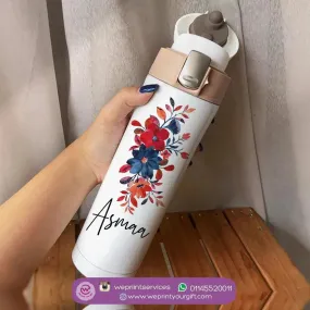 Thermal Mug with lock - Slim Shape - Floral
