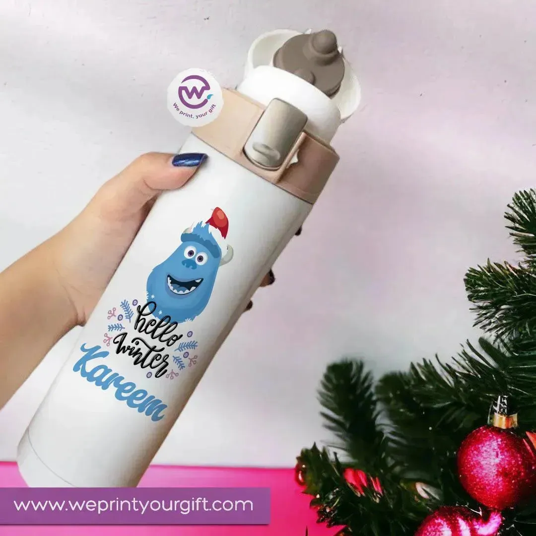 Thermal Mug with lock - Slim Shape- Monsters, Inc.-christmas