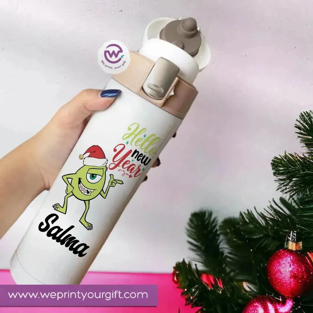 Thermal Mug with lock - Slim Shape- Monsters, Inc.-christmas