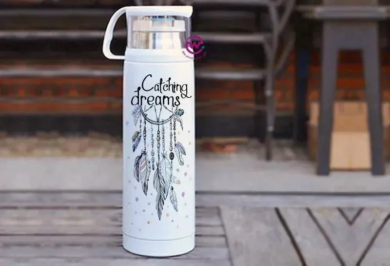 Thermal Thermos With Cup - Stainless Steel - Dream catcher