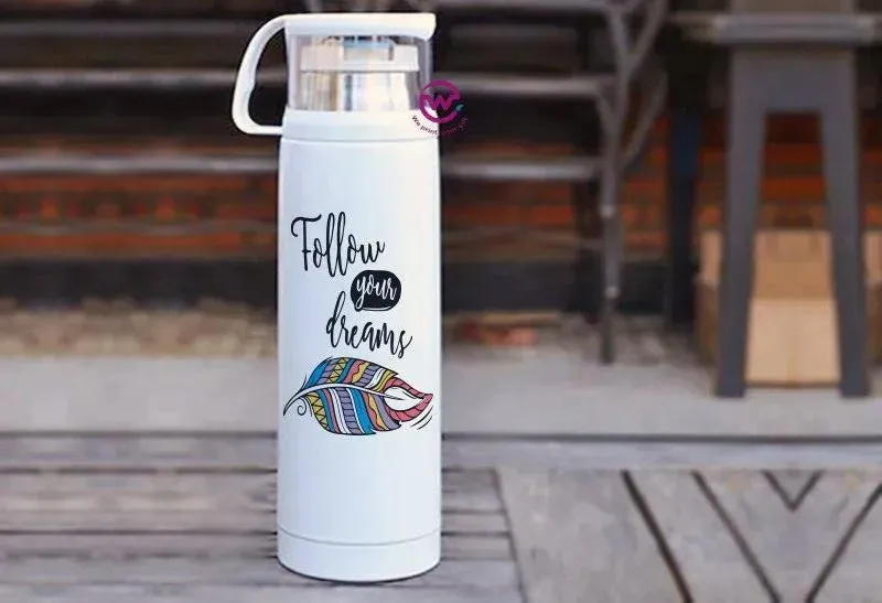 Thermal Thermos With Cup - Stainless Steel - Dream catcher