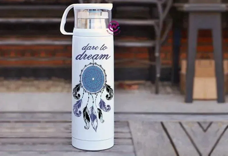 Thermal Thermos With Cup - Stainless Steel - Dream catcher