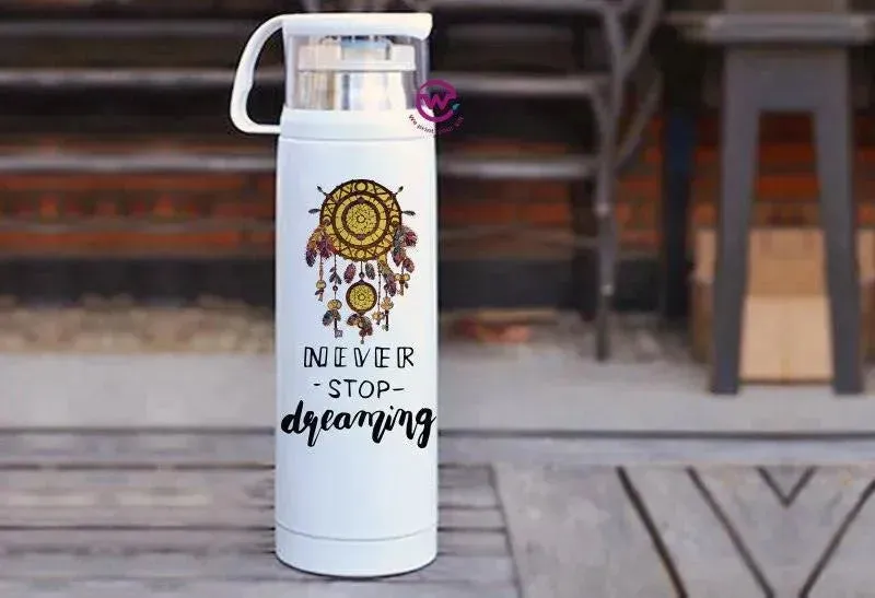 Thermal Thermos With Cup - Stainless Steel - Dream catcher