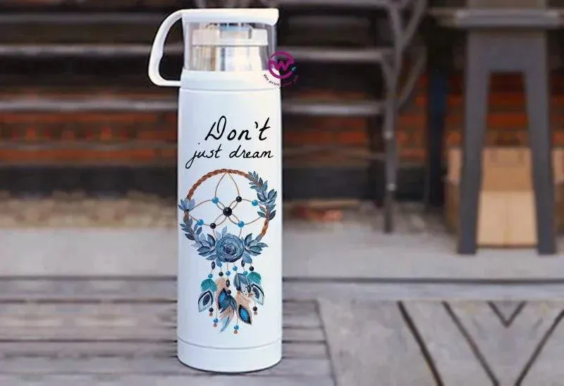 Thermal Thermos With Cup - Stainless Steel - Dream catcher