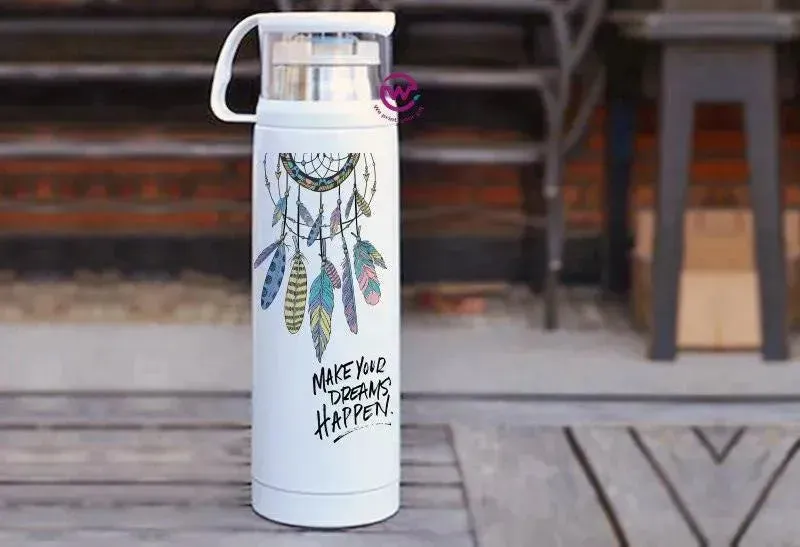 Thermal Thermos With Cup - Stainless Steel - Dream catcher