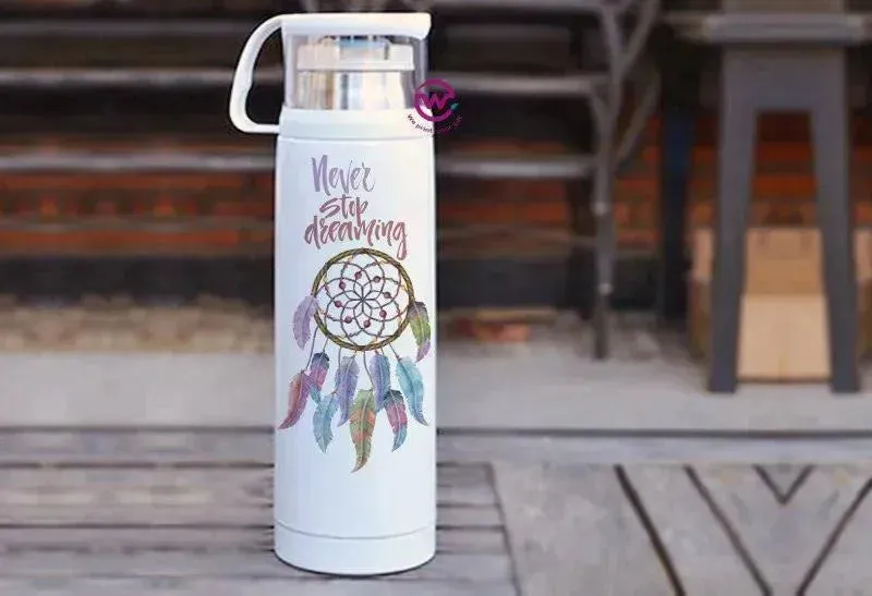 Thermal Thermos With Cup - Stainless Steel - Dream catcher