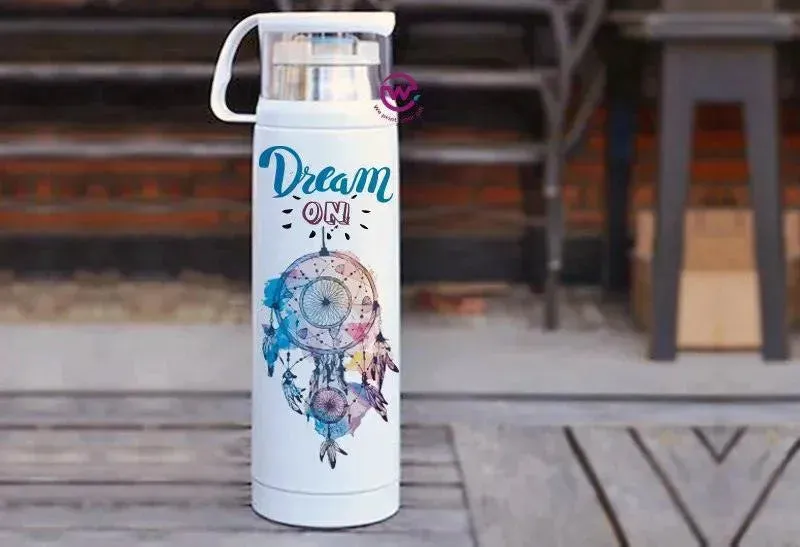 Thermal Thermos With Cup - Stainless Steel - Dream catcher