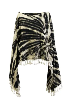 Tie dye Groovy Colors 2in1 Poncho Wrap Shawl Bohemian hippie festival beachwear