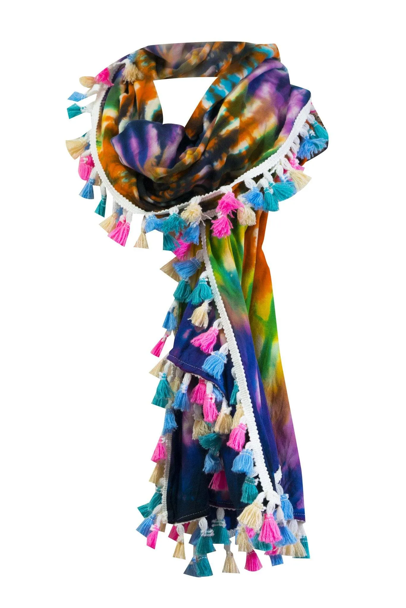 Tie dye Groovy Colors 2in1 Poncho Wrap Shawl Bohemian hippie festival beachwear