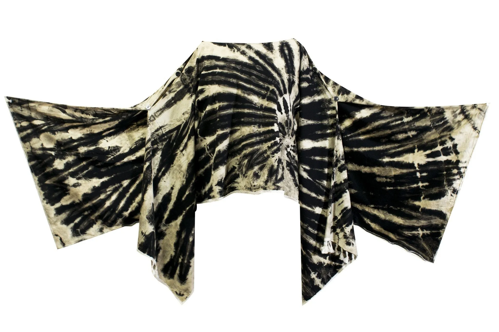 Tie dye Groovy Colors 2in1 Poncho Wrap Shawl Bohemian hippie festival beachwear