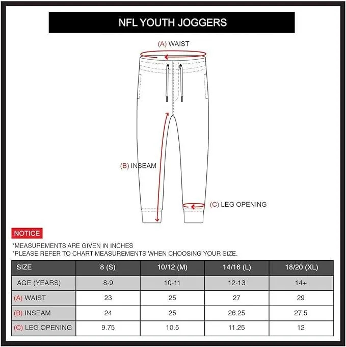 Ultra Game NFL Official Youth Super Soft Game Day Jogger Sweatpants, Chicago Bears|Chicago Bears