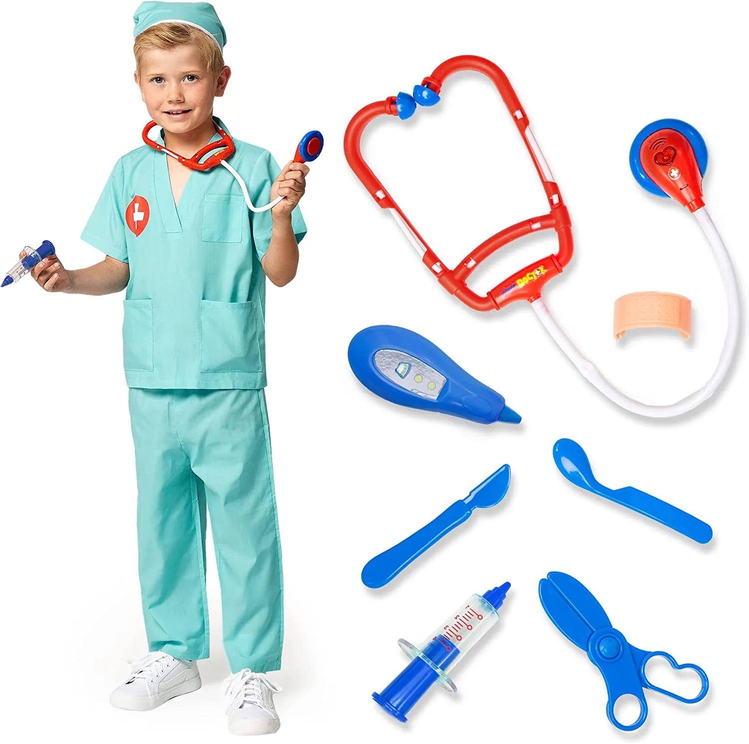 Unisex Kids Surgeon Scrubs Costume Set - Child
