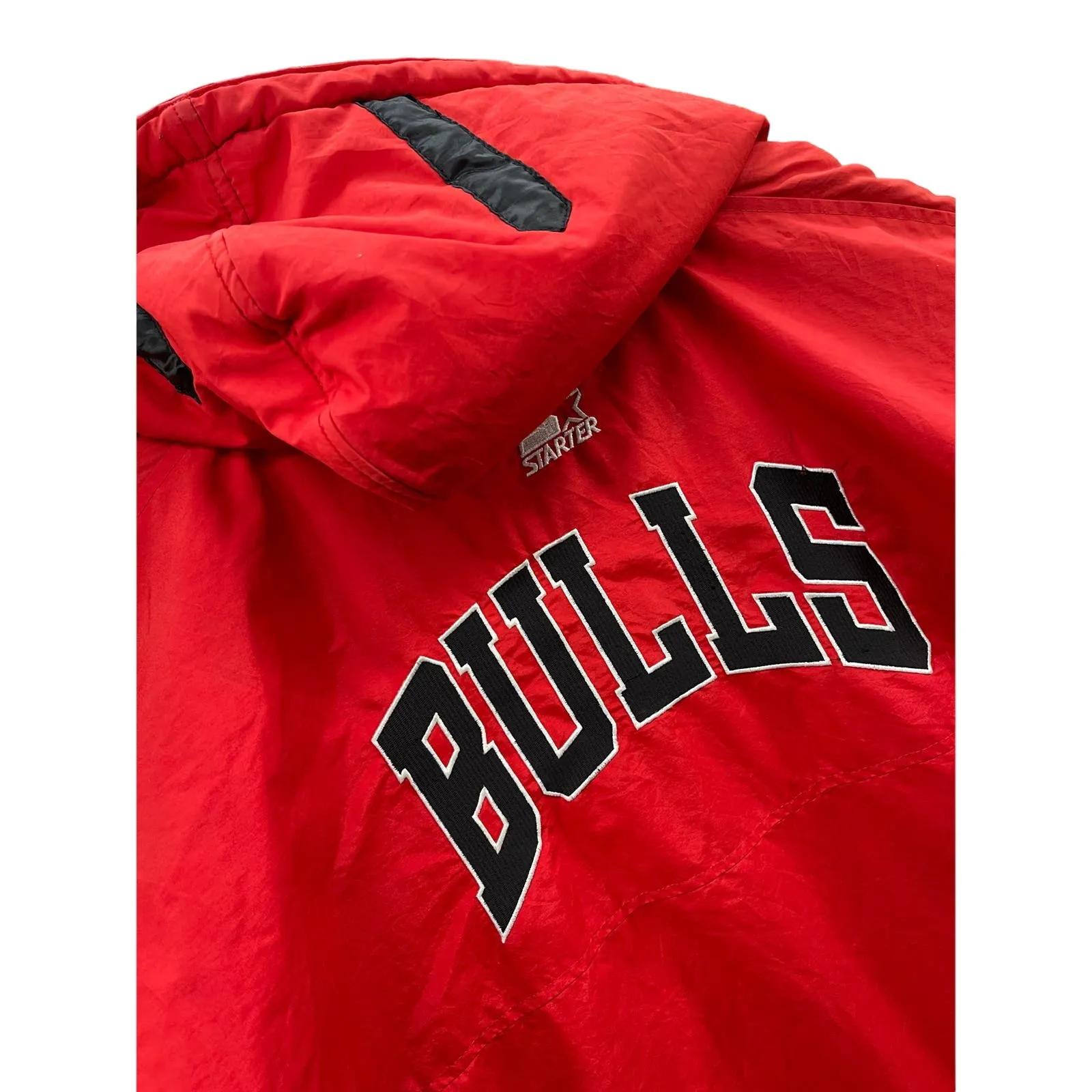 Vintage 1990's Starter Chicago Bulls NBA Team Embroidered Quilted Jacket