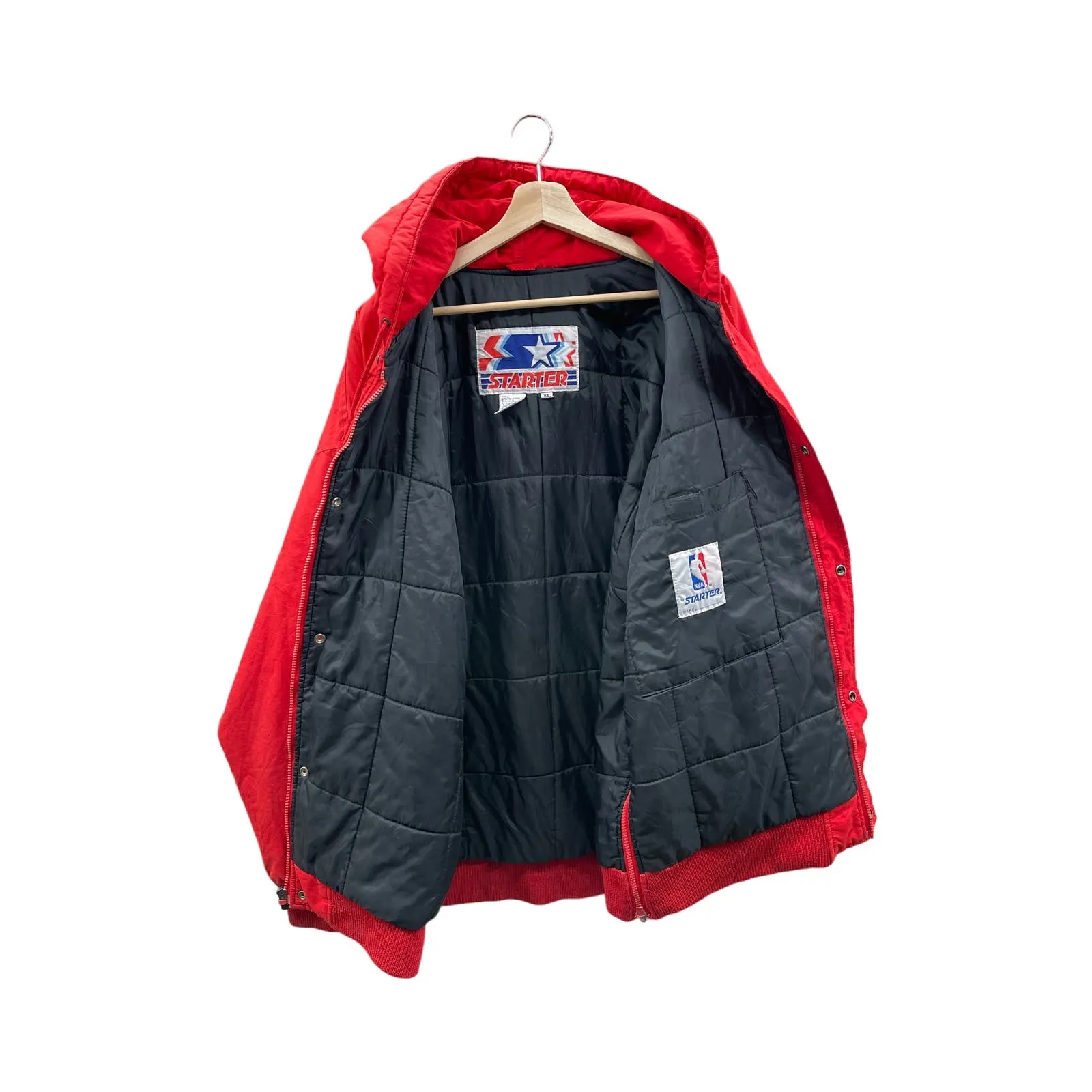 Vintage 1990's Starter Chicago Bulls NBA Team Embroidered Quilted Jacket