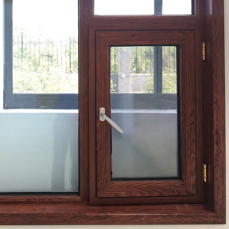 Virginia exquisite cheap Tilt & turn with wood grain finishing thermal insulated aluminum window with double glass