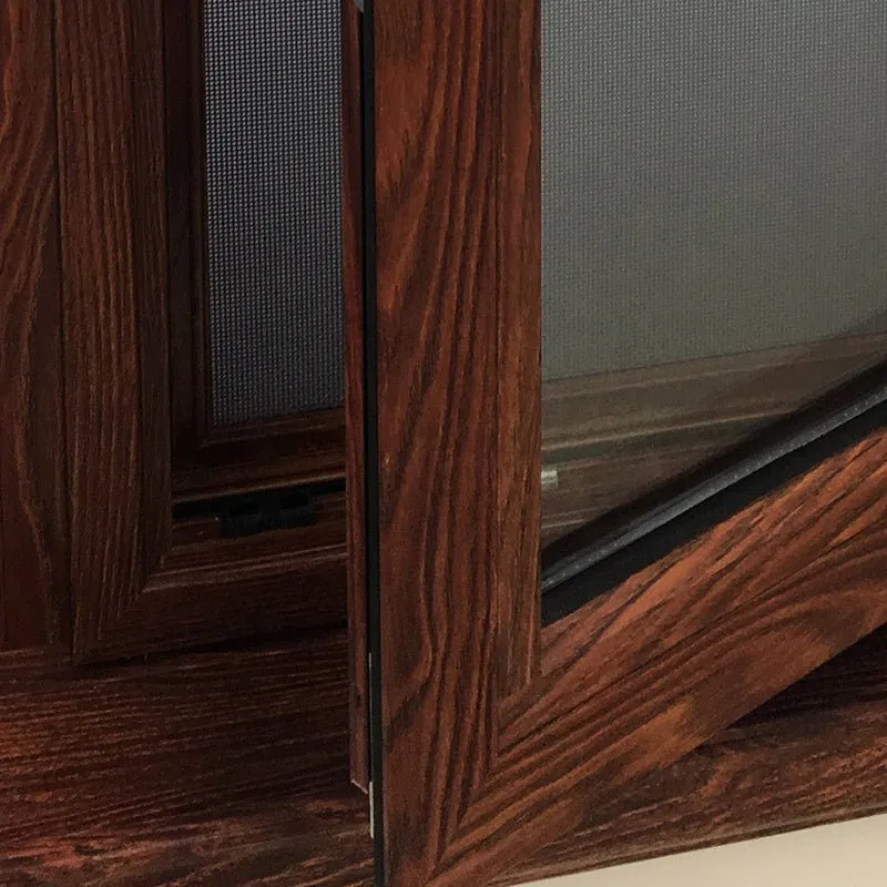Virginia exquisite cheap Tilt & turn with wood grain finishing thermal insulated aluminum window with double glass