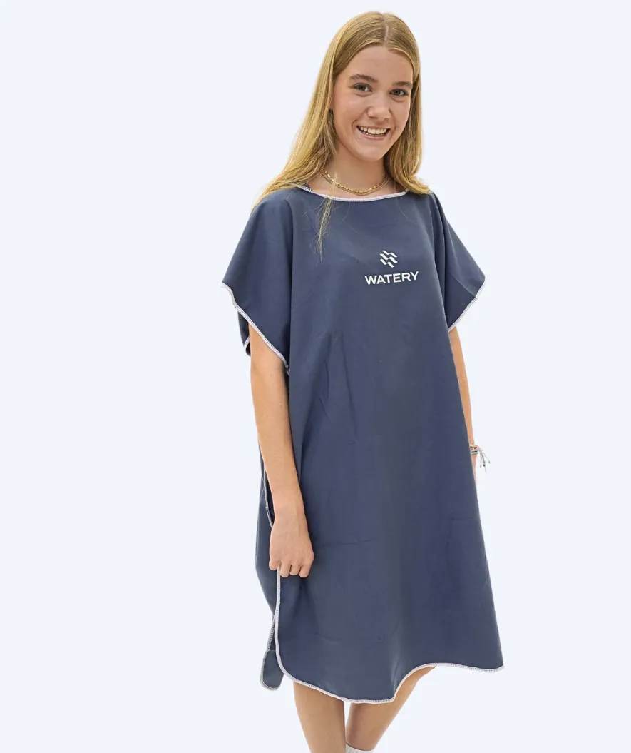 Watery badeponcho til voksne - Microfiber - Mørkeblå