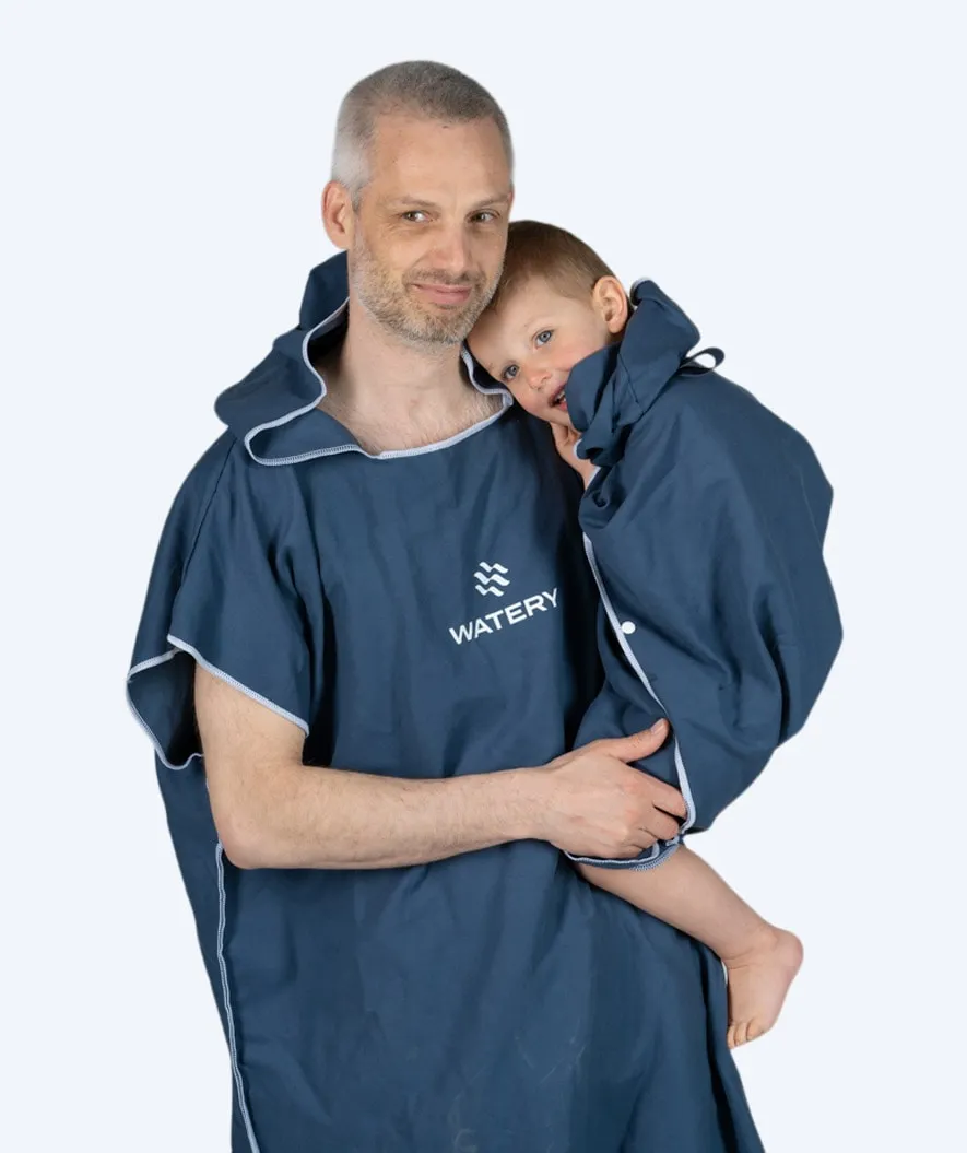Watery badeponcho til voksne - Microfiber - Mørkeblå