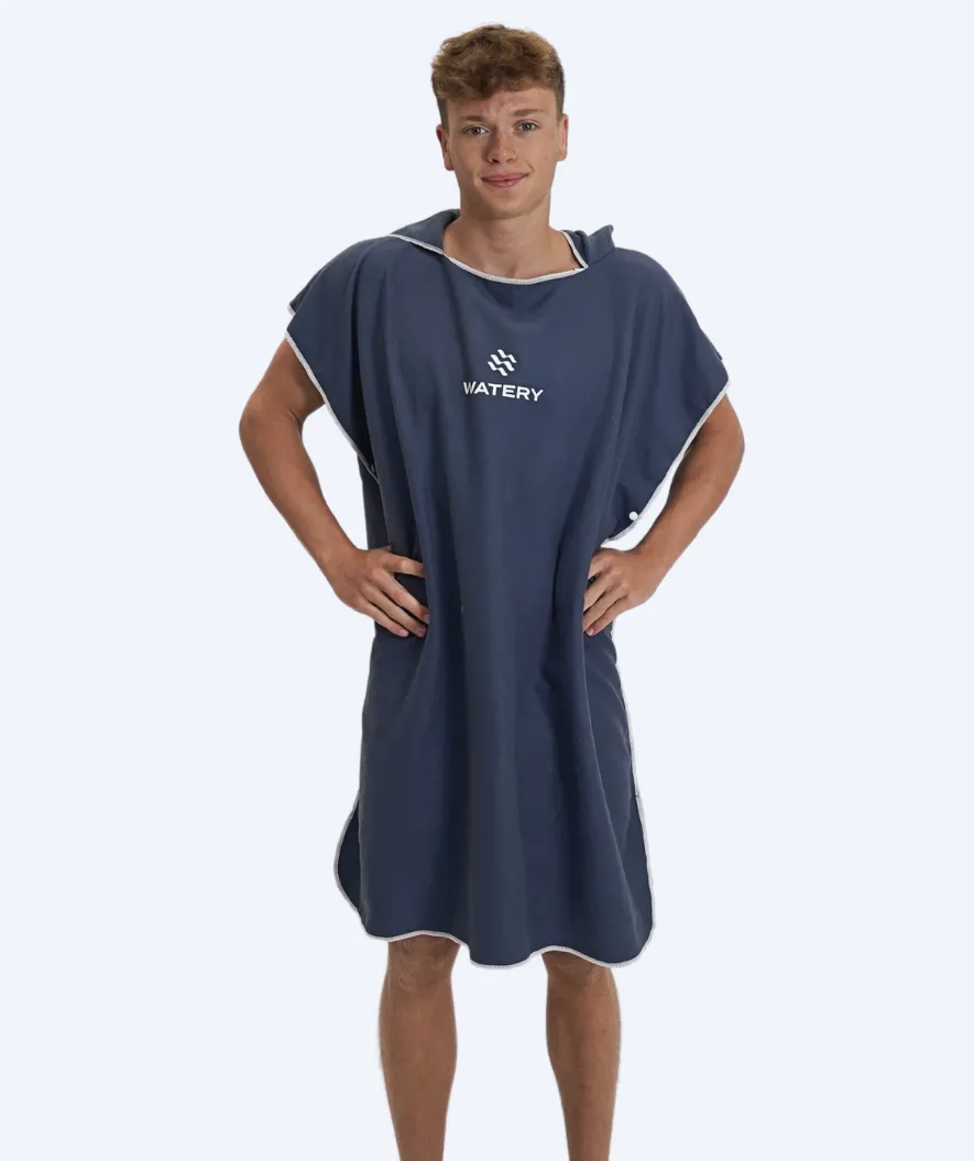 Watery badeponcho til voksne - Microfiber - Mørkeblå