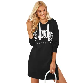 YESFASHION Women Clothing Us Station Letter Printing Dress